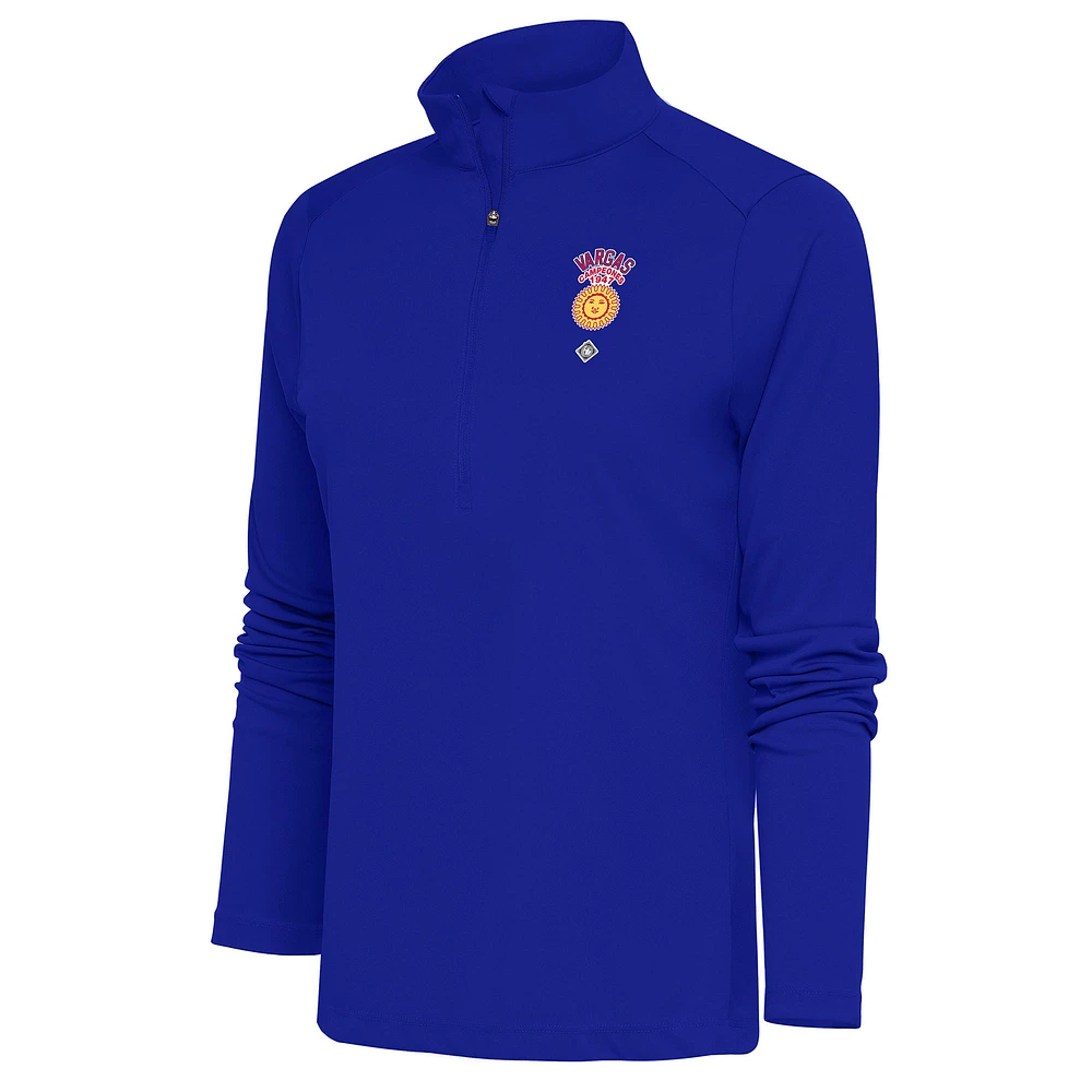 Women's Antigua Royal Vargas Campeones Tribute Half-Zip Pullover Top