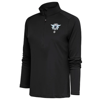 Women's Antigua Charcoal Washington Pilots Tribute Half-Zip Pullover Top