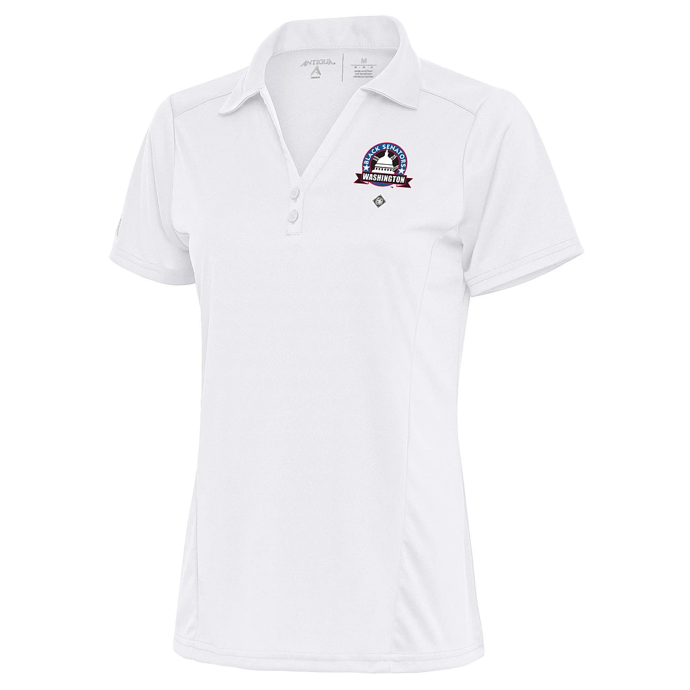 Women's Antigua White Washington Black Senators Tribute Polo