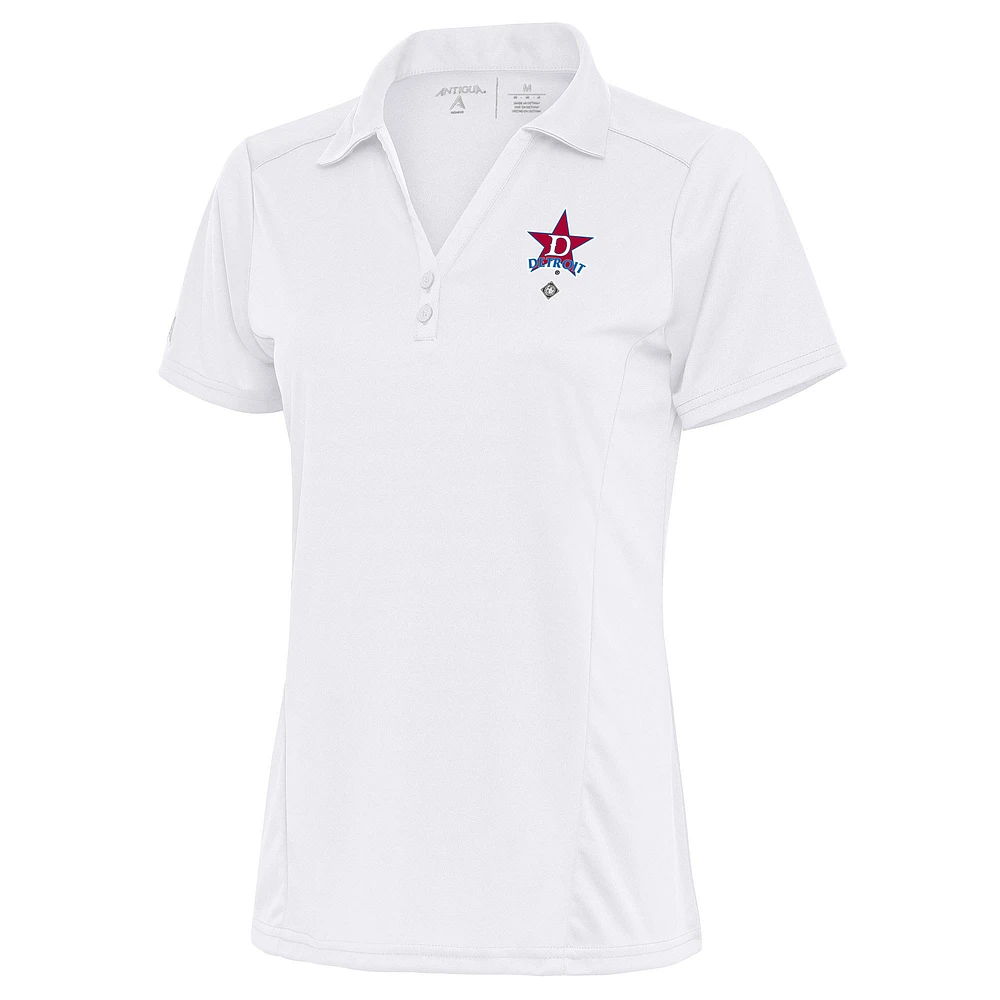 Women's Antigua White Detroit Stars Tribute Polo