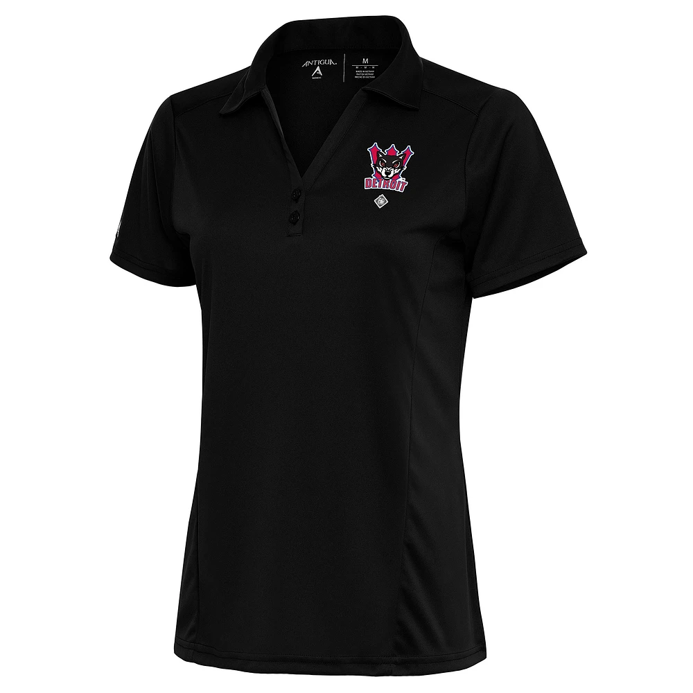 Women's Antigua Black Detroit Wolves Tribute Polo