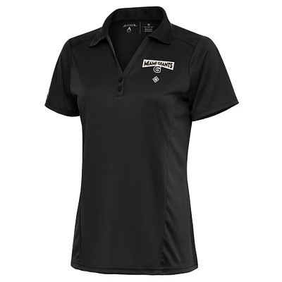 Women's Antigua Charcoal Miami Giants Tribute Polo