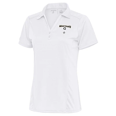 Women's Antigua White Miami Giants Tribute Polo