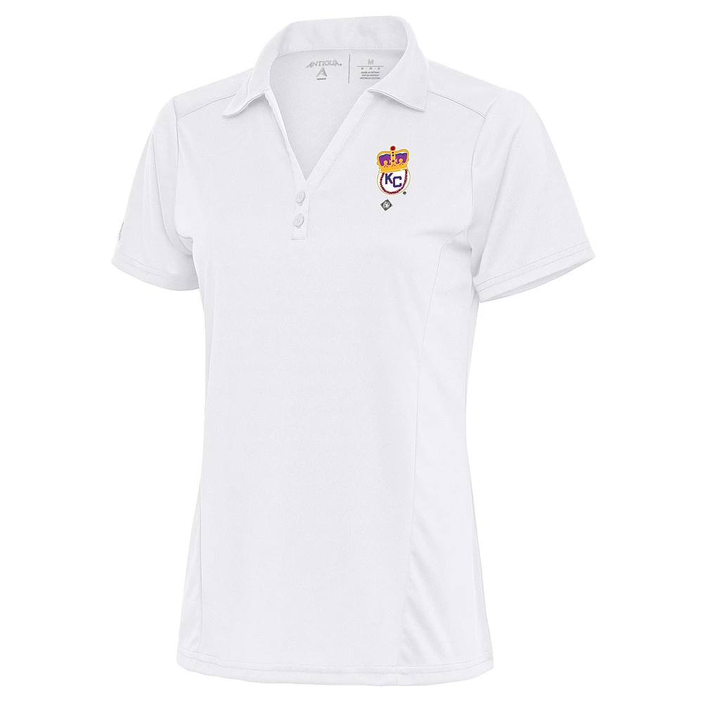 Women's Antigua White Kansas City Monarchs Tribute Polo