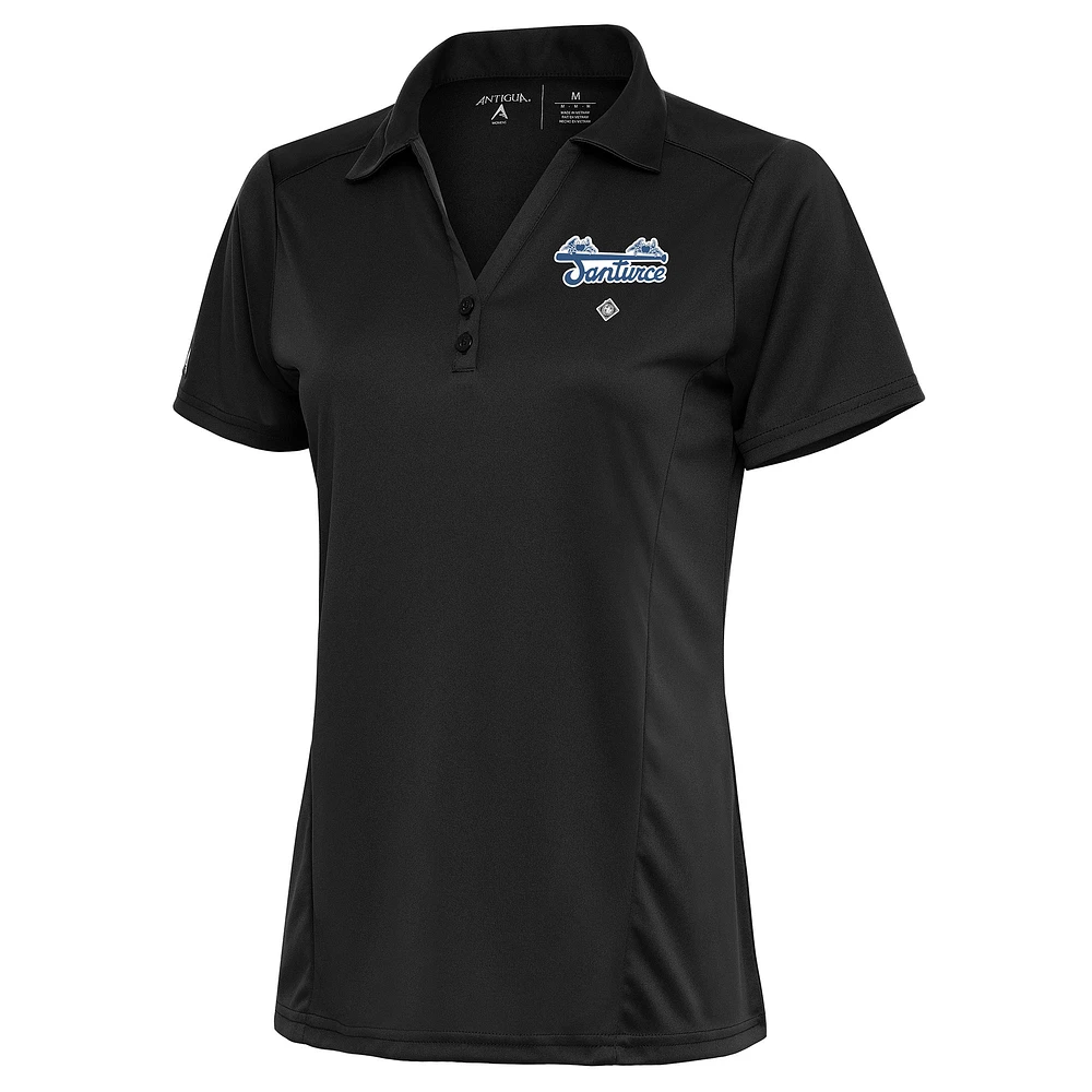 Women's Antigua Charcoal Santurce Cangrejeros Tribute Polo