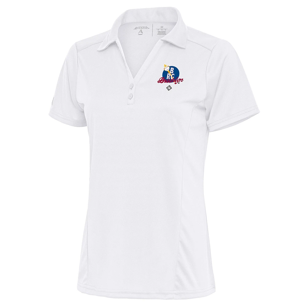 Women's Antigua White Brooklyn Royal Giants Tribute Polo