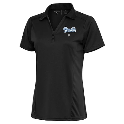 Women's Antigua Charcoal Seattle Steelheads Tribute Polo
