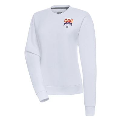 Women's Antigua White Chicago American Giants Victory Crewneck Pullover Sweatshirt