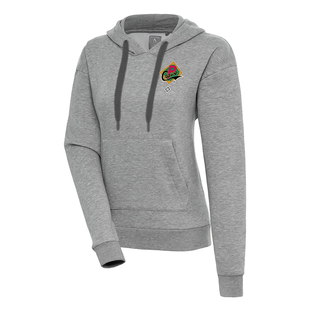 Women's Antigua Heather Gray Pittsburgh Crawfords Victory Pullover Hoodie