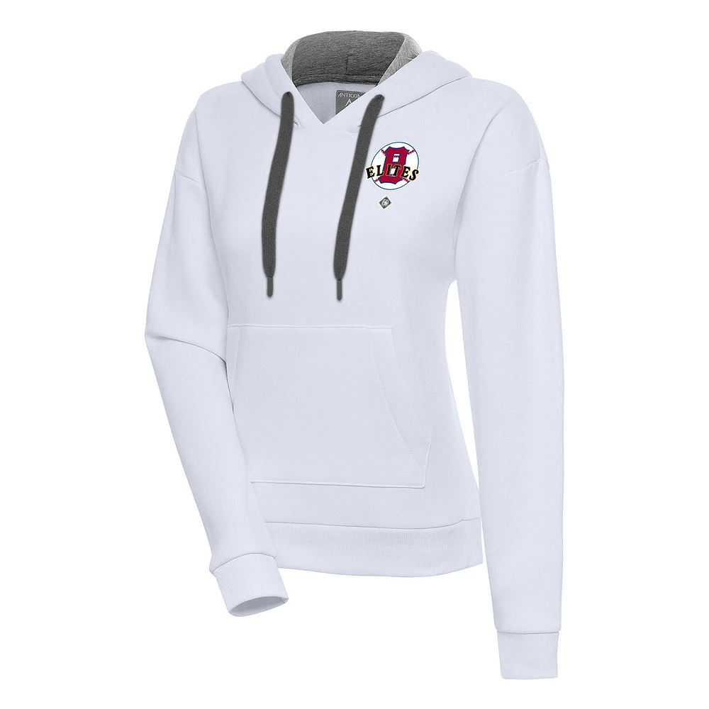 Women's Antigua White Baltimore Elite Giants Victory Pullover Hoodie
