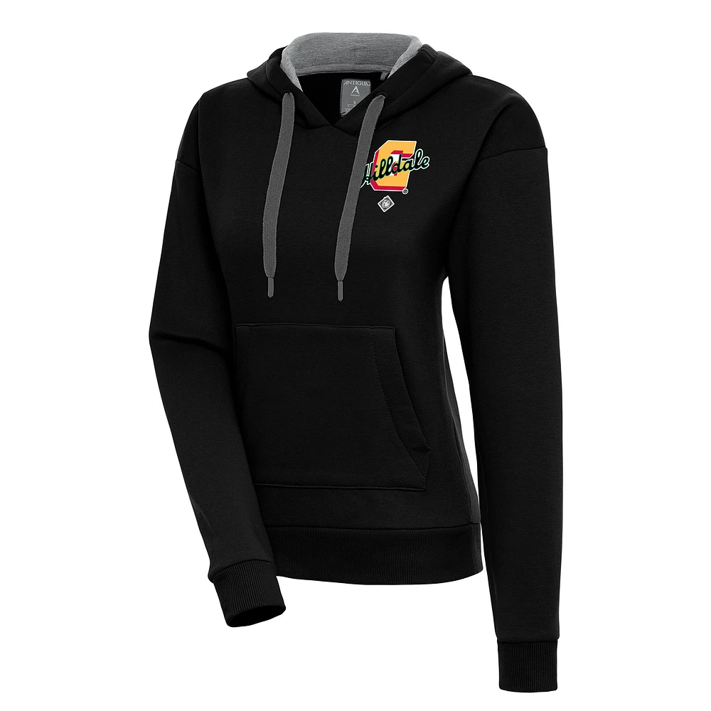 Women's Antigua Black Hilldale Club Victory Pullover Hoodie