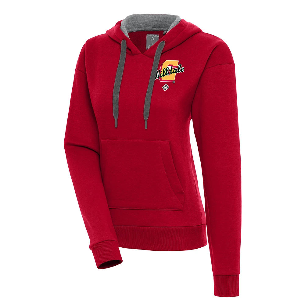 Women's Antigua Red Hilldale Club Victory Pullover Hoodie