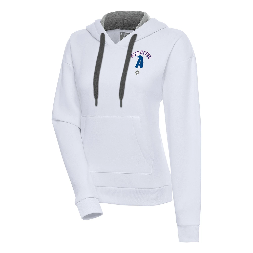 Women's Antigua White Azules de Veracruz Victory Pullover Hoodie