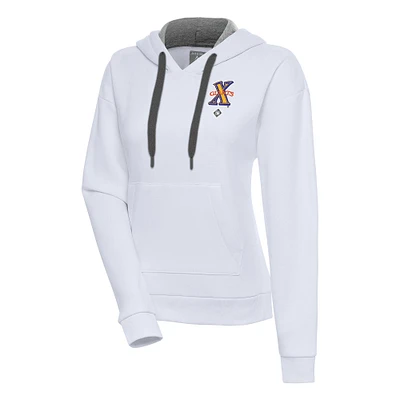 Women's Antigua White Cuban Giants Victory Pullover Hoodie