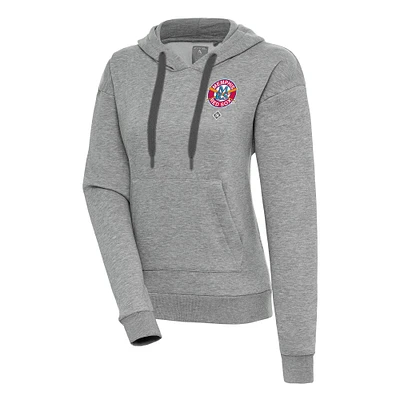 Women's Antigua Heather Gray Memphis Red Sox Victory Pullover Hoodie