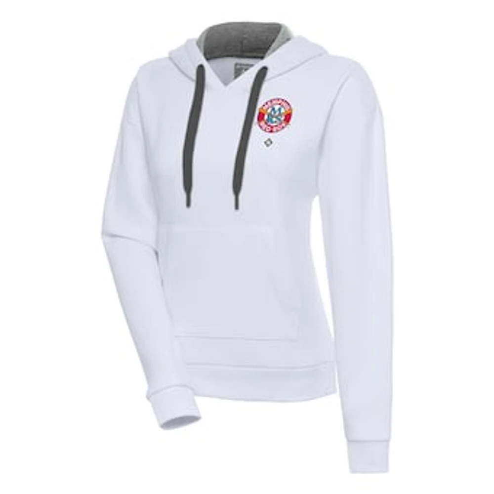 Women's Antigua White Memphis Red Sox Victory Pullover Hoodie