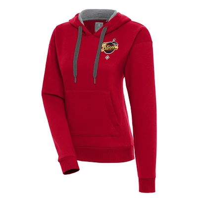 Women's Antigua Red New Orleans Black Pelicans Victory Pullover Hoodie