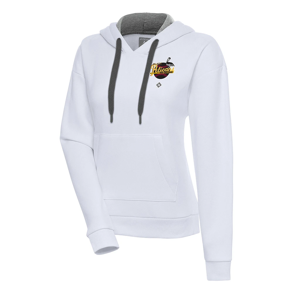 Women's Antigua Black New Orleans Pelicans Victory Pullover Hoodie