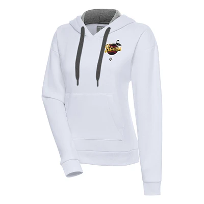 Women's Antigua White New Orleans Black Pelicans Victory Pullover Hoodie