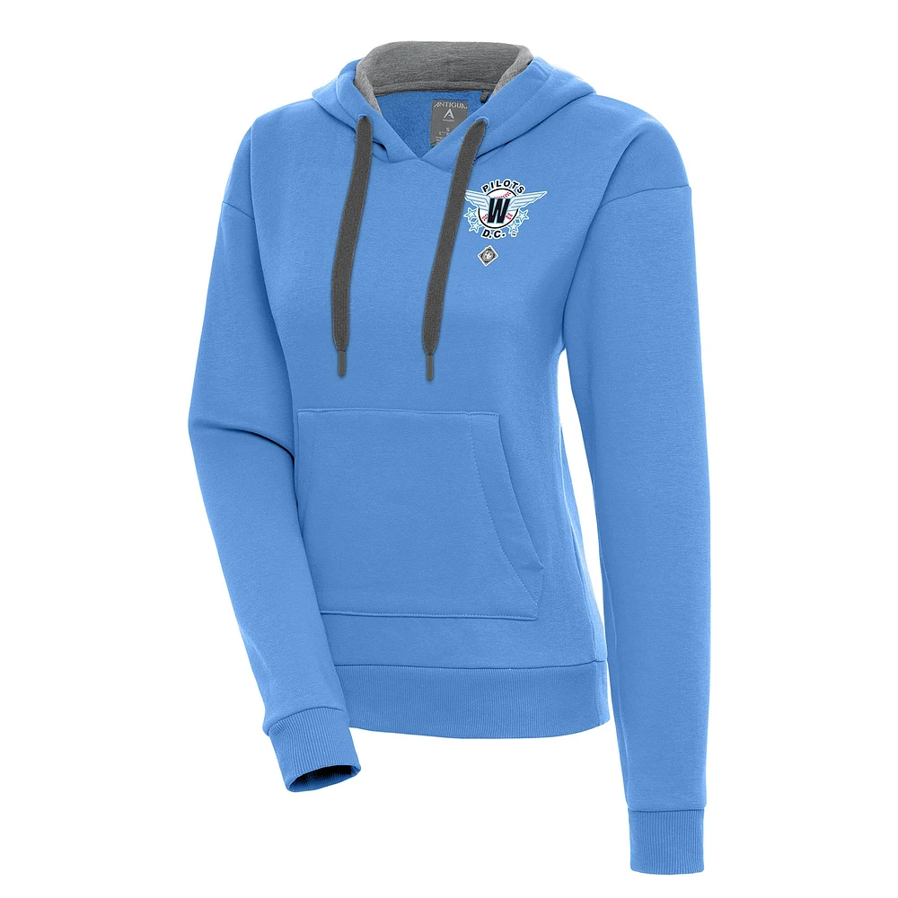 Women's Antigua Light Blue Washington Pilots Victory Pullover Hoodie