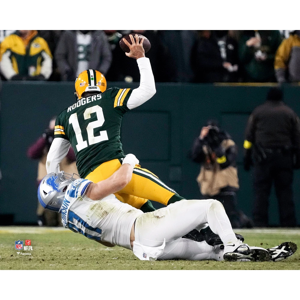 Aidan Hutchinson Detroit Lions Unsigned Sacks Aaron Rodgers Photograph