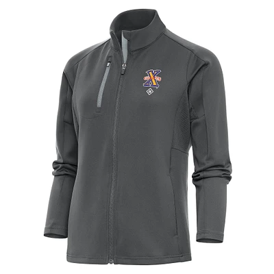 Women's Antigua Charcoal Cuban Giants Generation Full-Zip Jacket