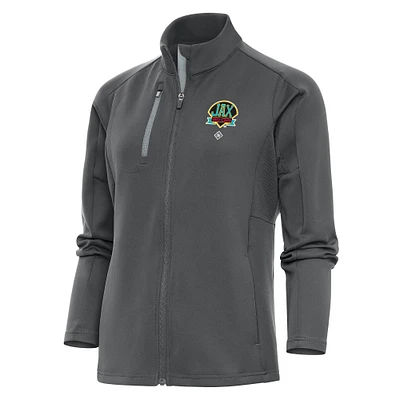 Women's Antigua Charcoal Jacksonville Red Caps Generation Full-Zip Jacket