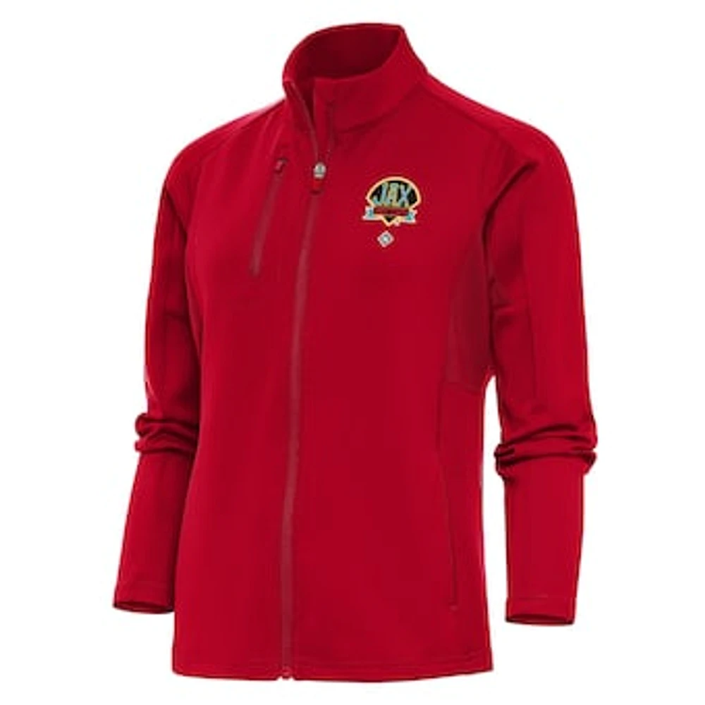 Women's Antigua Red Jacksonville Caps Generation Full-Zip Jacket