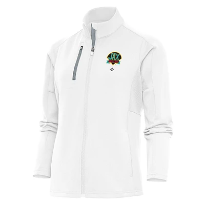 Women's Antigua White Jacksonville Red Caps Generation Full-Zip Jacket
