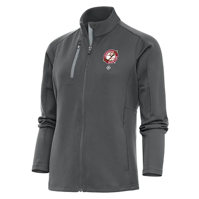 Women's Antigua Charcoal Louisville Black Caps Generation Full-Zip Jacket