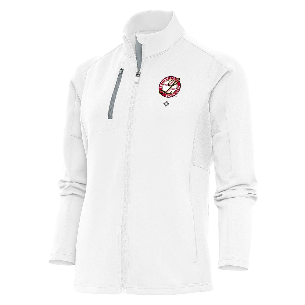 Women's Antigua White Louisville Black Caps Generation Full-Zip Jacket