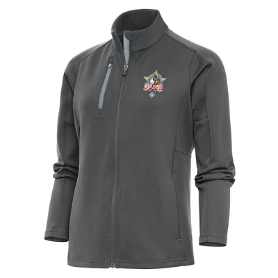 Women's Antigua Charcoal Negro League Generation Full-Zip Jacket