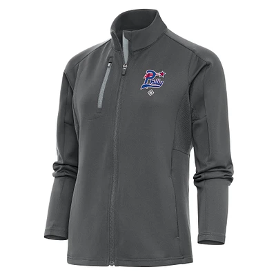 Women's Antigua Charcoal Philadelphia Stars Generation Full-Zip Jacket