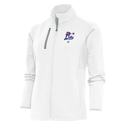 Women's Antigua White Philadelphia Stars Generation Full-Zip Jacket