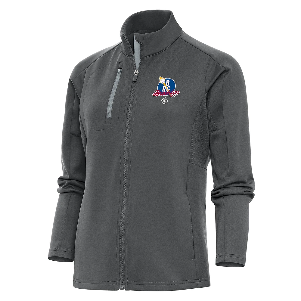 Women's Antigua Charcoal Brooklyn Royal Giants Generation Full-Zip Jacket