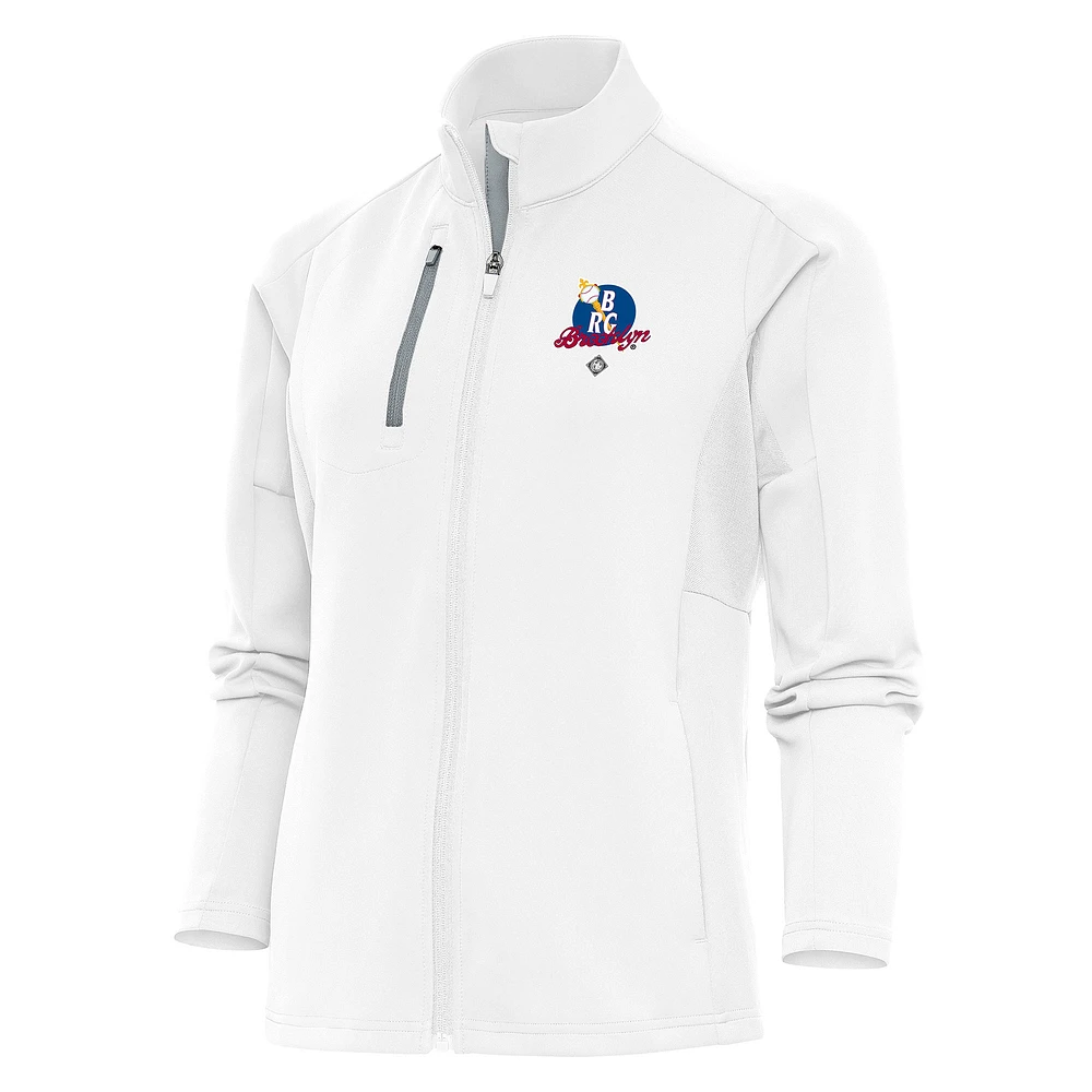 Women's Antigua White Brooklyn Royal Giants Generation Full-Zip Jacket