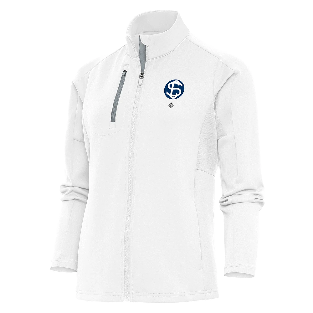 Women's Antigua White Santa Clara Leopardos Generation Full-Zip Jacket
