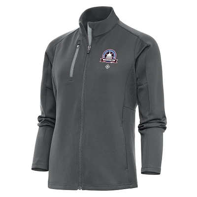 Women's Antigua Charcoal Washington Black Senators Generation Full-Zip Jacket