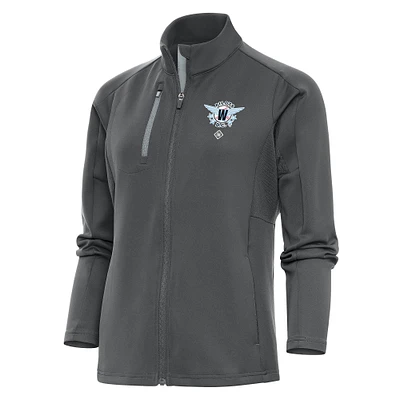 Women's Antigua Charcoal Washington Pilots Generation Full-Zip Jacket