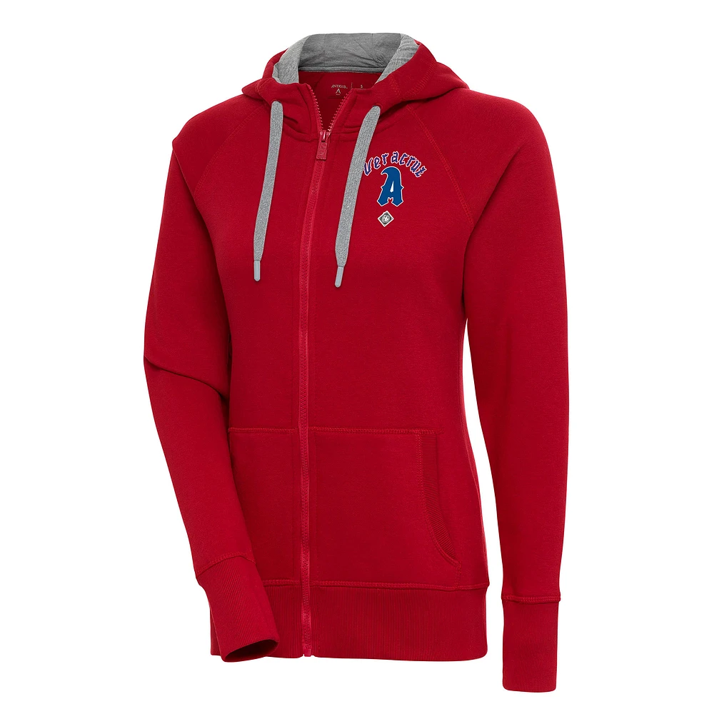 Women's Antigua Red Azules de Veracruz Victory Full-Zip Hoodie