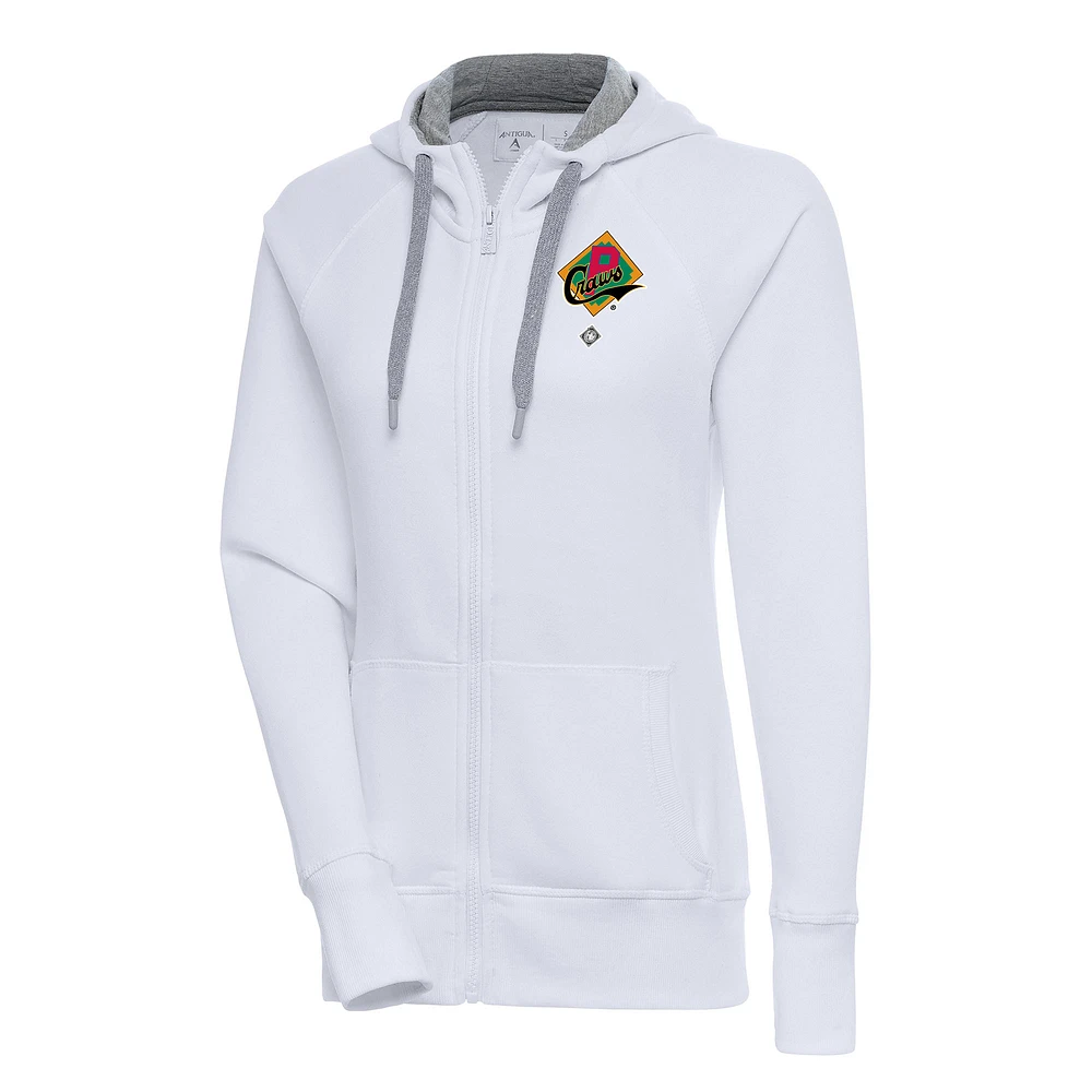 Women's Antigua White Pittsburgh Crawfords Victory Full-Zip Hoodie