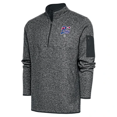 Men's Antigua Heather Charcoal Philadelphia Stars Fortune Quarter-Zip Pullover Jacket