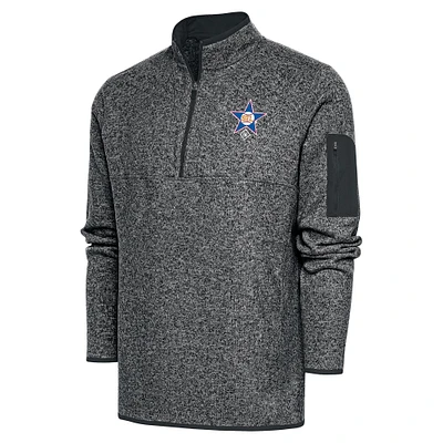 Men's Antigua Heather Charcoal St. Louis Stars Fortune Quarter-Zip Pullover Jacket