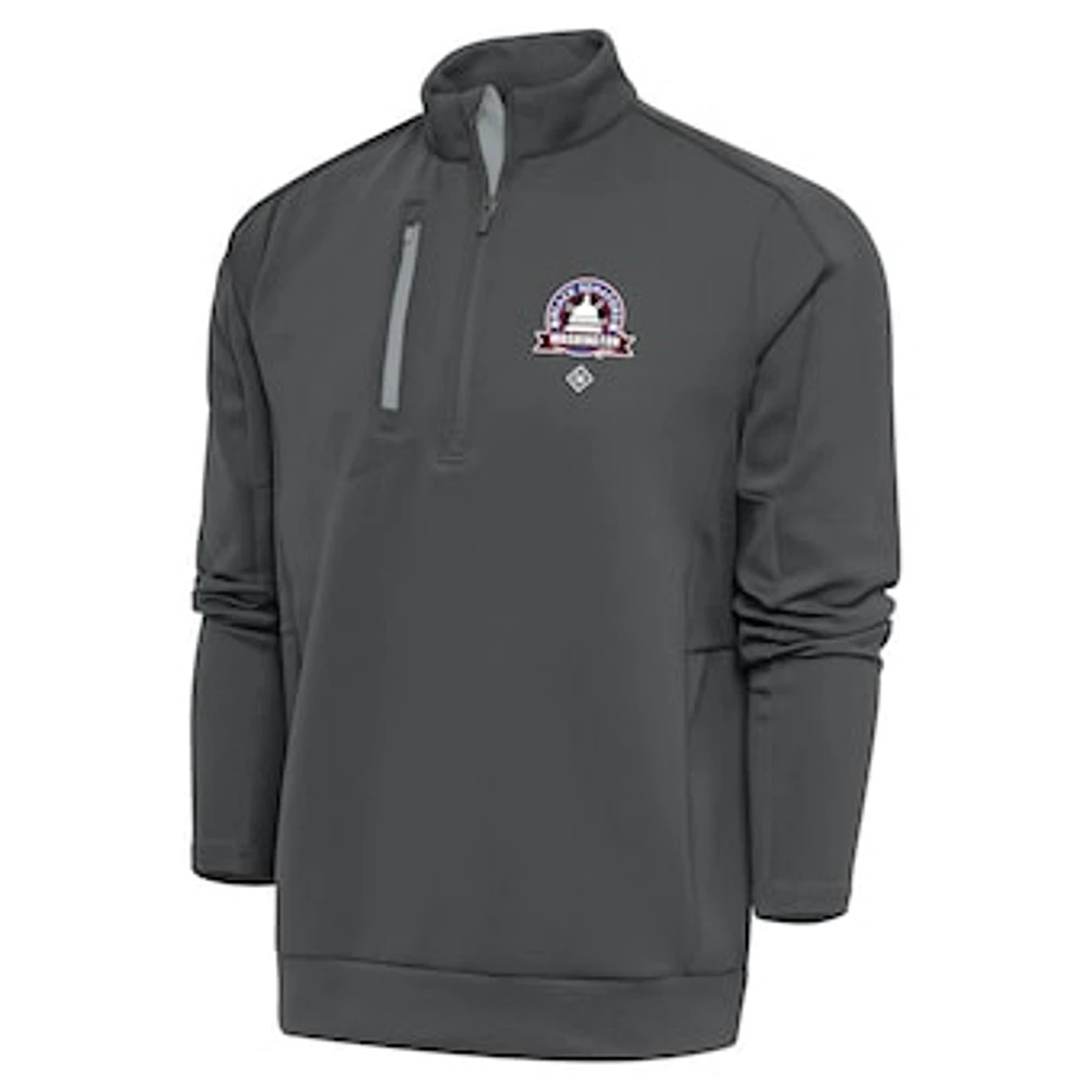 Men's Antigua Charcoal Washington Black Senators Generation Quarter-Zip Pullover Top