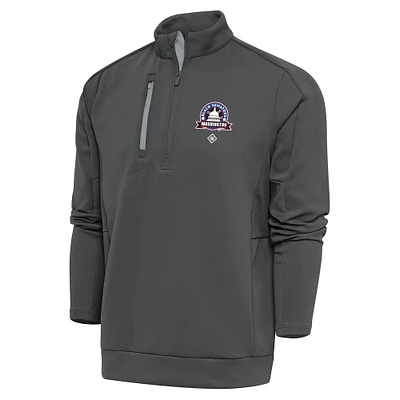 Men's Antigua Charcoal Washington Black Senators Generation Quarter-Zip Pullover Top