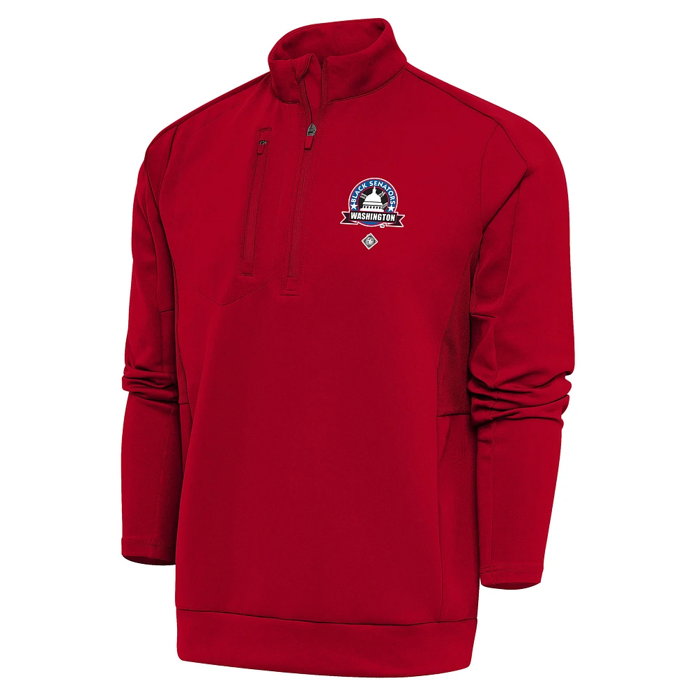 Men's Antigua Washington Black Senators Generation Quarter-Zip Pullover Top