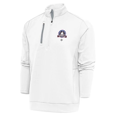 Men's Antigua White Washington Black Senators Generation Quarter-Zip Pullover Top