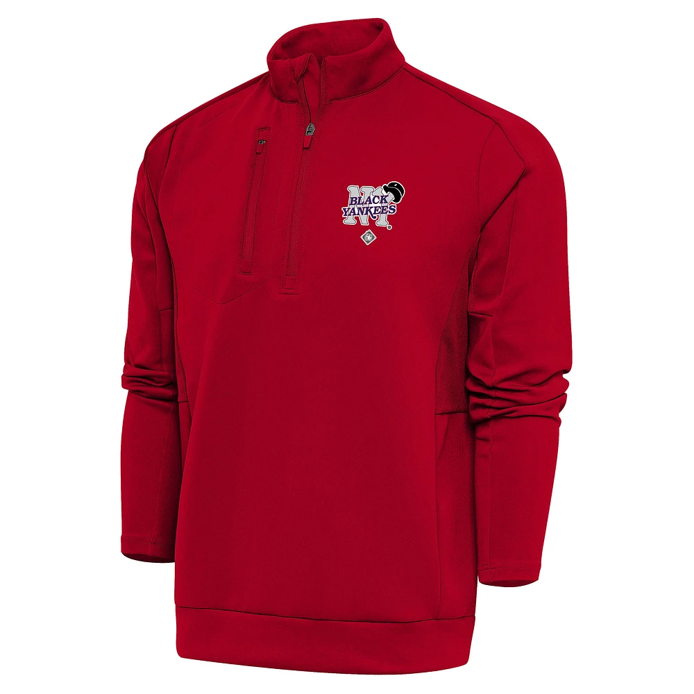 Men's Antigua New York Black Yankees Generation Quarter-Zip Pullover Top
