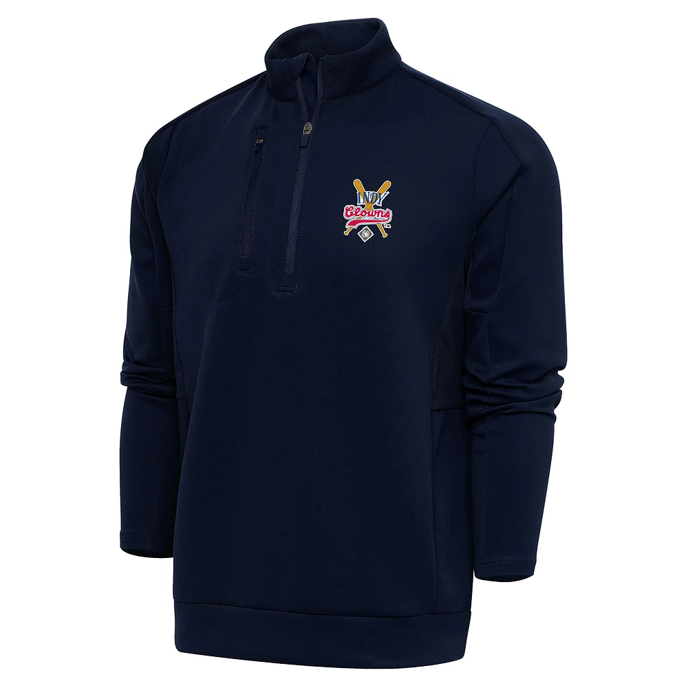 Men's Antigua Navy Indianapolis Clowns Generation Quarter-Zip Pullover Top