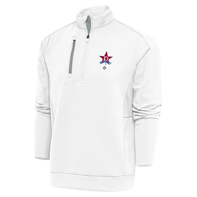 Men's Antigua White Detroit Stars Generation Quarter-Zip Pullover Top
